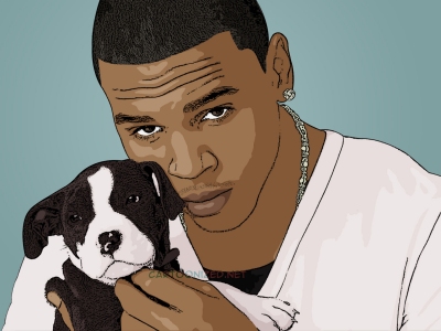 cartoon photo of Chris Brown
