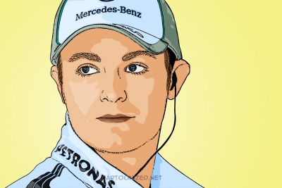 Photo cartoon of Nico Rosberg