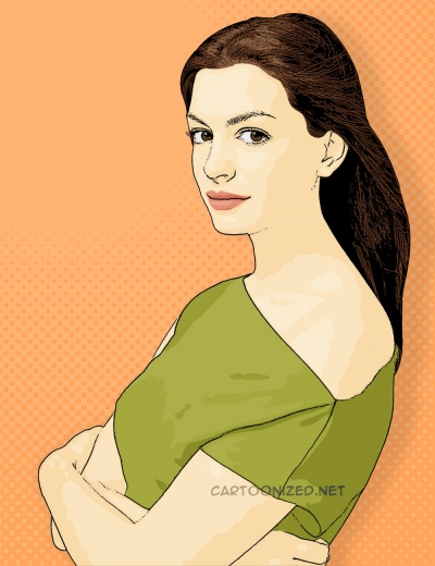 Photo Cartoon of Anne Hathaway