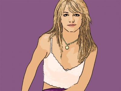 Photo cartoon of Britney Spears