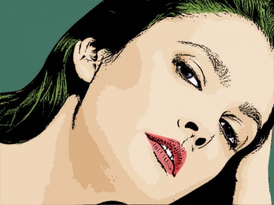 Photo Cartoon of Drew Barrymore