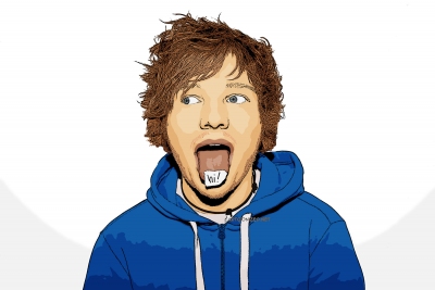 cartoon photo of Ed Sheeran