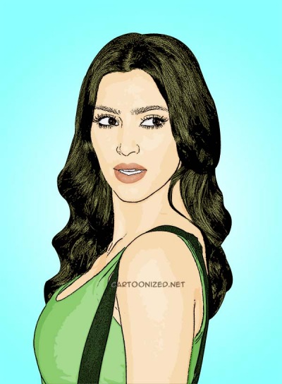 Photo Cartoon of Kim Kardashian
