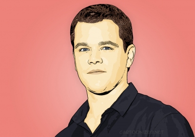 Photo Cartoon of Matt Damon