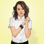 Photo cartoon of Daisy Ridley (Rey in the Star Wars: The Force Awakens movie)